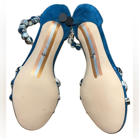Sam Edelman Woman's Blue Jayde Kitten Heel Sandals 7.5M - Picture 6 of 13